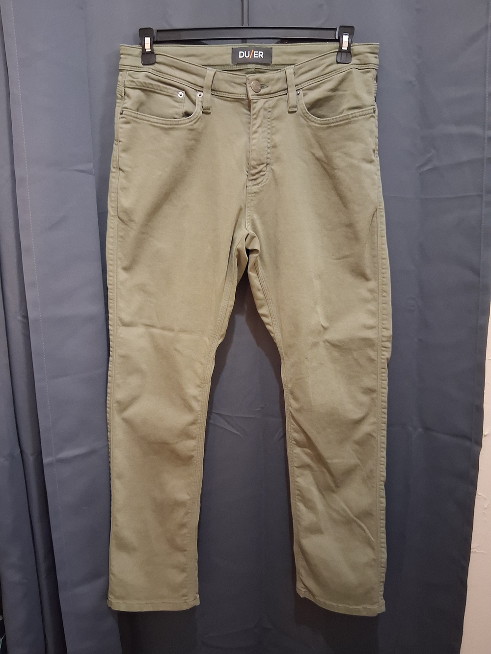 Men's DU/ER Slim Straight Jeans in Olive